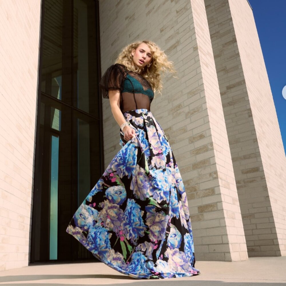 Eliza J Faille Ball Gown Maxi Skirt with Pockets